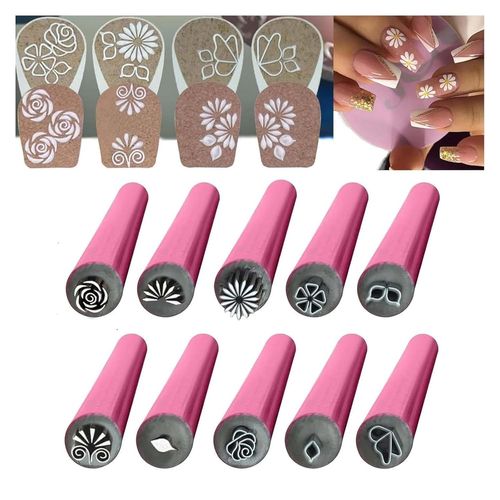 Ensemble De Stylos Tampons Pour Nail Art, Stylo Tampon En Forme De Fleur, Outil De Conception D'ongles À Faire Soi-Même, Stylo Tampon Pour Nail Art, Outil De Pointillage Pour Ongles, Plaques De Tampon