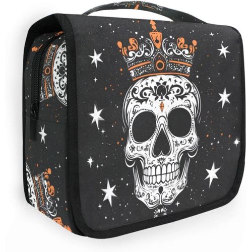 Trousse De Toilette À Suspendre, Motif Tête De Mort, Étoile, Roi, Trousse De Maquillage De Voyage Pour Articles De Toilette, Organisateur De Toilette De Voyage Portable, Sacs Cosmétiques Avec Crochet