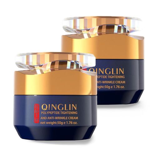 Crème Visage Hydratante Profonde Crema Para Arrugas Crèmes Hydratantes Visage Anti-Rides Crème Raffermissante Et Anti-Rides Aux Polypeptides Qinglin, Crème Contour Des Yeux Pour Femmes (2) 
