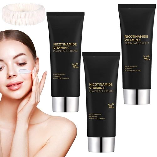 Crème Visage À La Nicotinamide Et À La Vitamine C - Crème De Maquillage Hydratante Et Onctueuse À La Niacinamide, Tube Noir Pour La Peau À La Niacinamide Et À La Vitamine C, Crème Hydratante Aux Cinq 