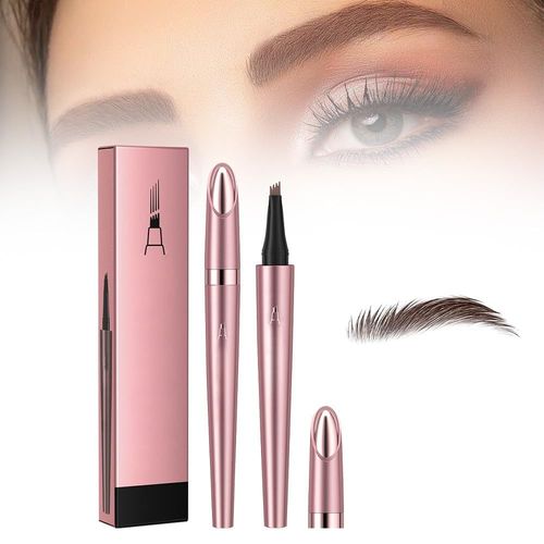 Lot De 2 Crayons À Sourcils Magiques Étanches, 4 Pointes, Microblading 3d (Marron Foncé) 