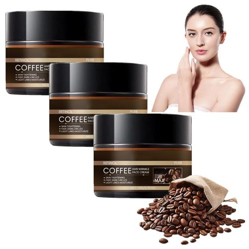 Crème Antirides Au Rétinol Et À La Caféine - Crème Hydratante Naturelle Et Végétalienne Pour Le Visage À La Caféine, Réduit Les Rides Et Ridules, Hydrate, Raffermit Et Repulpe La Peau Pour Femmes Et H 