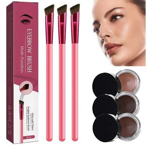 Kit De Stylos À Sourcils 4d - Pinceau À Sourcils Laminé Home Care, Brosse Ultra Fine (3 Couleurs) 