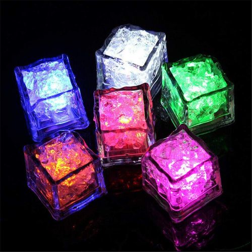 Lot de 12 glaçons lumineux à LED, couleurs changeantes, à faire soi-même, submersibles, pour fêtes, mariages, bars, Noël