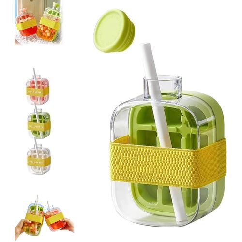 My Crush Cup Ice, Bouteille À Glaçons, Bouteille À Glaçons, Gobelet À Glaçons Cool Summer, Bac À Glaçons 2 En 1 Sans Contact, Bouteille D'eau Avec Couvercle Et Bac, Presse Facile Pour Libérer La Glace