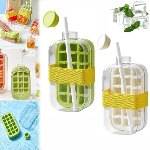 Bac À Glaçons Sans Contact, Glaçons My Crush Cup, Bac À Glaçons, Bouteille Icecube, Bouilloire Icecube, Bouteille Icetray, Glaçons Cool Summer, 2 En 1 Sans Contact Avec Couvercle Et Poubelle