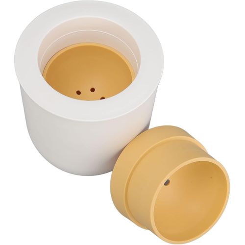Machine à glaçons ronde de 10 cm avec design multicouche, bac à glaçons transparent pour whisky, cocktail, brandy, bourbon (jaune)