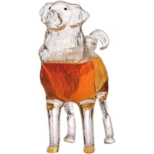 Carafe À Whisky Pour Chien, Bouteille En Verre Sans Plomb Pour Chiot, Carafe À Liqueur 500 Ml Pour Whisky, Vodka, Scotch, Rhum, Tequila, Cadeau Pour Amateur De Vin