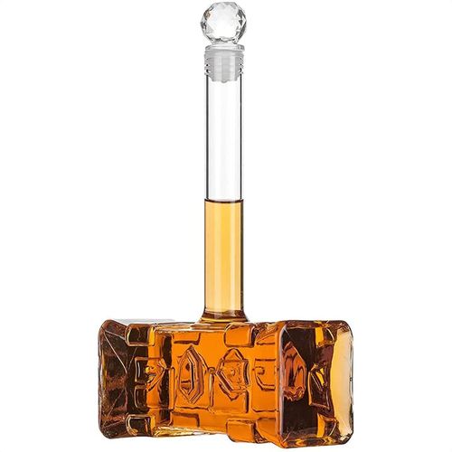 Carafe À Décanter Avec Bouchon Hermétique - Bouteille En Verre Pour Vin, Bourbon, Tequila, Vodka, Jus, Cadeau D'anniversaire Amusant Et Unique Avec Boîte Pour Homme, Petit Ami, Papa, 400 Ml