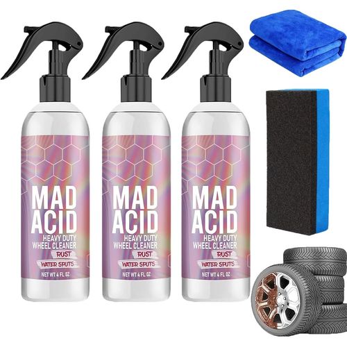 Mad Acid - Nettoyant Vitres Mad Acid, Nettoyant Douche Mad Acid Pour Meubles, Détachant D'eau, Nettoyant Vitres De Salle De Bain Pour Portes De Douche, Lavabos, Carrelages (3 Pièces)