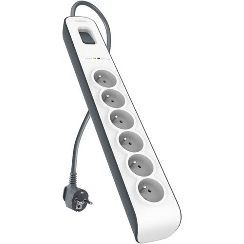 SHIBA-Parafoudre 6 prises, 650 Joules, cordon 2 m Blanc[246]