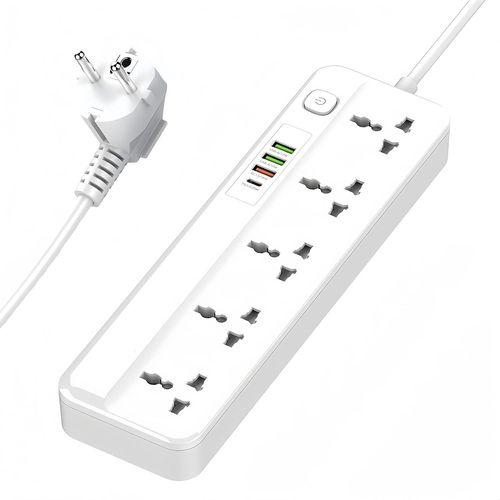 SHIBA-Multiprise Universelle avec Interrupteur, 5 Prises Universelles, 1 x 20W USB-C, 3 Ports de Charge Rapide USB-A QC, Cordon d`[7