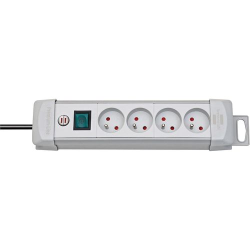 SHIBA-Multiprise Premium-Plus Grise, 4 prises, avec 3m de câble, Fabrication Française[113]