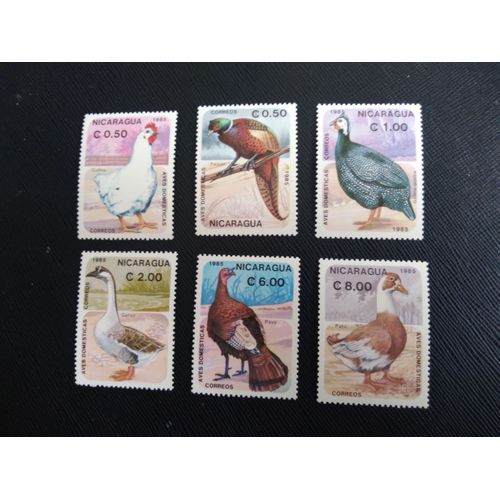Timbre Nicaragua Y T 1376 A A B C D E F Série : Animaux Domestiques 1985 (020509 )