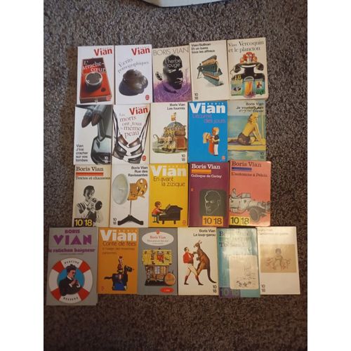 Lot 23 Boris Vian Colloque De Cerisy, Le Loup Garou, Théatre, En Avant Zizique, Le Ratichon Baigneur , Cantilènes En Gelée / Textes Et Chansons / Je Voudrais Pas Crever, Colloque De Cerisy ..