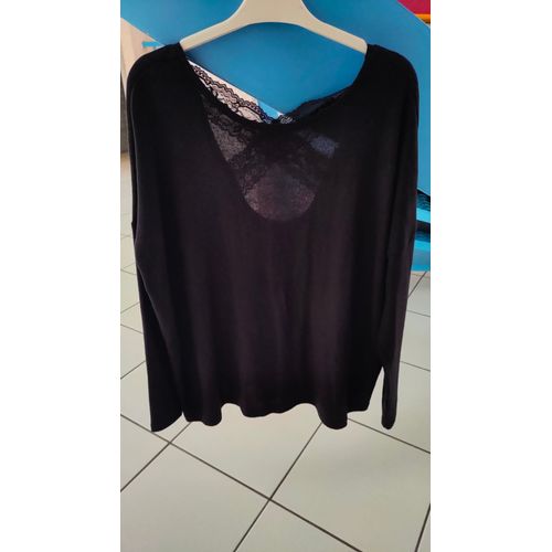 Pull Noir Oversize Taille 36 Only Dentelle Croisée Au Dos Neuf