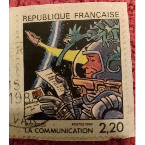 Timbre Oblitéré République Française 2,20 Postes 1988 La Communication.