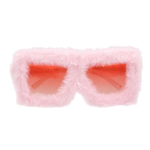 Paire De Lunettes Festives Peluche Rose Adulte