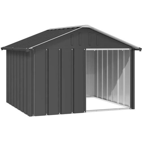 Vidaxl Niche Pour Chien Anthracite 116,5x103x81,5 Cm Acier Galvanisé