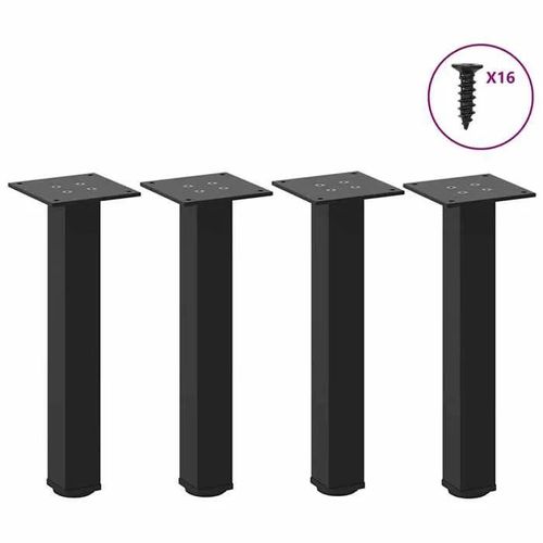 Vidaxl Pieds De Table Basse 4 Pcs Noir 30-32 Cm Acier