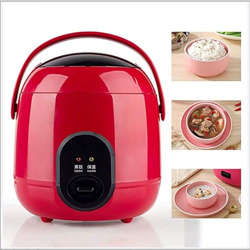 Mini Cu Ur À Riz Cu Ur À Vapeur Cu Ur À Riz Pot Intérieur De Qualité Supérieure (1,2 L/200 W/220 V) Fonction De Maintien Au Chaud Pour La Cuisson Du Riz, De La Bouillie,Rouge