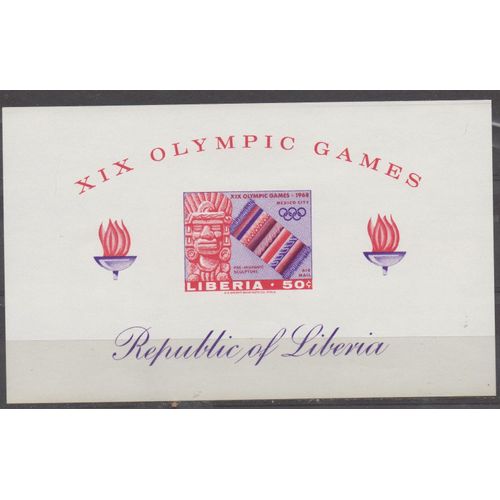 Liberia Timbre Jeux Olympiques De Mexico 1968