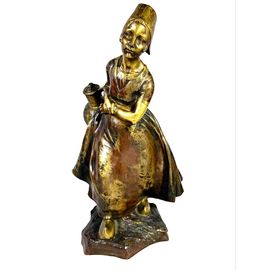 HenriPernot/Sculpture bronze la porteuse de lait 