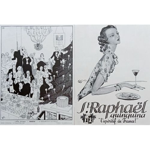 Lot 12 Affiches Publicités Anciennes Années 30 : Marques Diverses St Raphael Frigeco Thomson Dunlop Loterie Nationale Hôtel De Noailles Antar Tunmer Urodonal Mercier... (Vintage French Advertising)