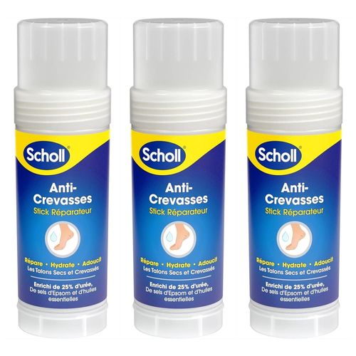 Scholl Lot De 3 Sticks Réparateur Anti-Crevasses - Répare, Hydrate Et Adoucit Les Talons Secs