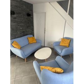 Salon Scandinave Canapé + 2 Fauteuils