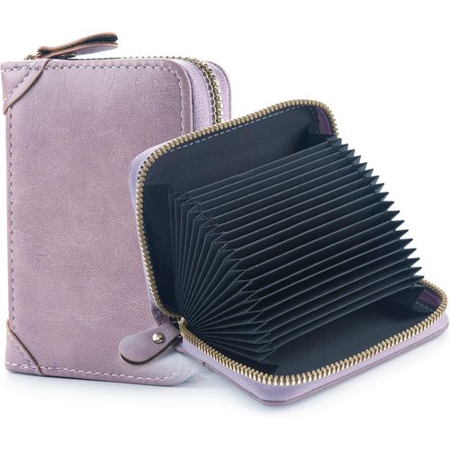 SHIBA-Étui pour Cartes avec Compartiment à Monnaie, Étui pour Cartes crédit en PU avec Beaucoup d'espace pour jusqu'à 18 Cartes, P[1