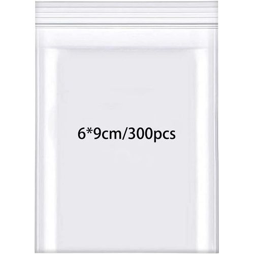 SHIBA-Sachet Plastique Transparent Refermables Petit Sac de Scellé Rangement Épaissir 160¿m 300pcs 6cmx9cm Pochon Plastique pour C[8