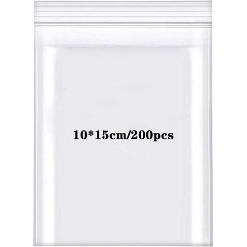 SHIBA-Sachet Plastique Transparent Refermables Petit Sac de Scellé Rangement Épaissir 160¿m 200Pièces 10cmX15cm Pochon Plastique p[8
