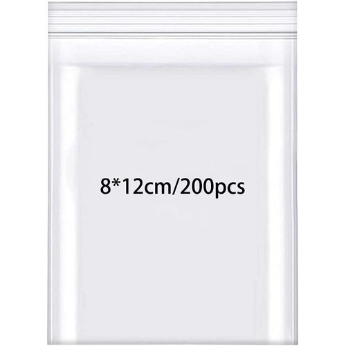SHIBA-Sachet Plastique Transparent Refermables Petit Sac de Scellé Rangement Épaissir 160¿m 200pcs 8cmx12cm Pochon Plastique pour [8