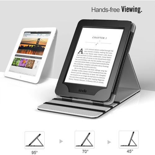 Coque Kindle Paperwhite 6 Pouces (10ème Génération - Modèle 2018), étui de  Retournement Vertical pour Kindle Paperwhite 2018 avec Fonction  Réveil/Veille Automatique - Noir
