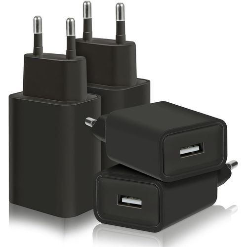 SHIBA-4-Pack 12W Prise USB Chargeur, 5V/2.4A Adaptateur USB Bloc Chargeur Prise Secteur Compatible avec iPhone Samsung Huawei LG X[6