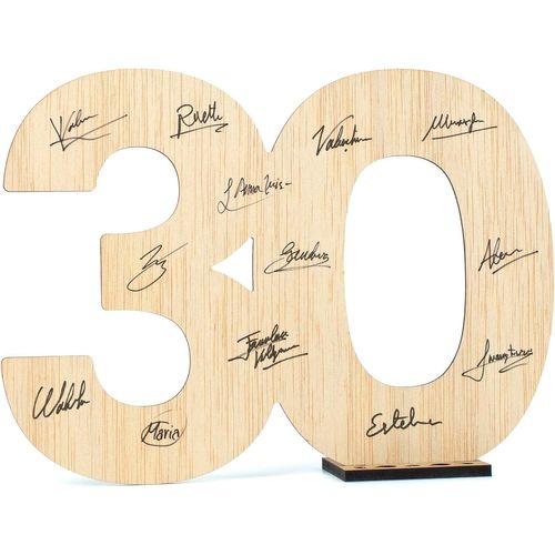 SHIBA-Carte anniversaire 30 ans bois. Carte idee Cadeau geante Fete joyeux Anniversaire de mariage femme homme 30 ans Happy Birthd[1