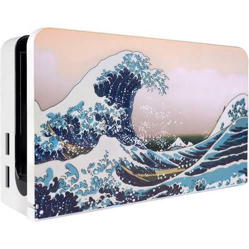 Shiba-Playvital Coque Pour Switch Dock,Cover Protection Pour Nintendo Switch Oled Station De Charge-Grande Vague[667]