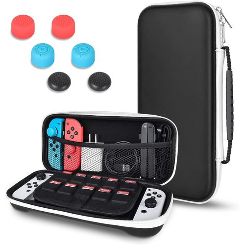 Shiba-Housse De Transport Compatible Avec Nintendo Switch Oled, Coque Rigide Portable Ultra-Mince Avec 10 Supports De Cartouches D[1