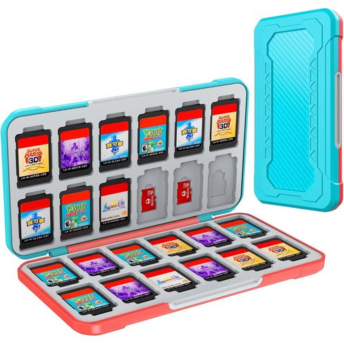Shiba-Rangement Jeux Switch Pour Nintendo Switch/Lite/Oled,Support De Stockage De Mémoire En Design En Fibre De Carbone Avec 24 Fe[1