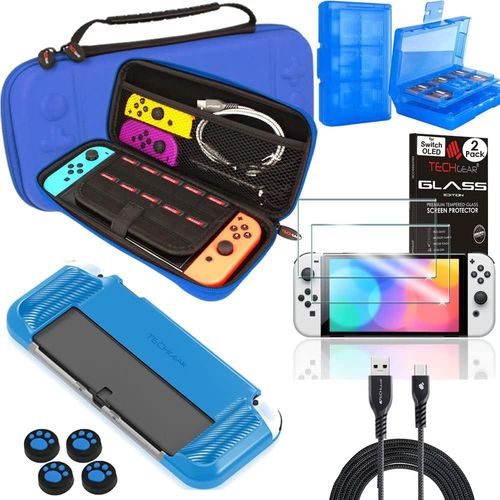 Shiba-10en1 Switch Oled Ensemble D'accessoires - 1x Housse De Protection De Transport & Rangement 1x Étui Souple 1x Porte-Cartes P[1