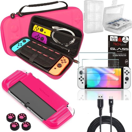 Shiba-10en1 Switch Oled Ensemble D'accessoires - 1x Housse De Protection De Transport & Rangement 1x Étui Souple 1x Porte-Cartes P[1