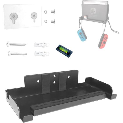 Shiba-Support Mural Pour Nintendo Switch Et Nintendo Switch Oled (Sans Perçage, Métal Robuste, 5 Emplacements Pour Cartes De Jeu, [1