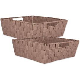 Shiba-Lot De 2 Paniers De Rangement En Nylon Tissé Trapézoïdal Durable Pour Organiser Votre Maison, Bureau, Ou Placards (Plateau ¿[1