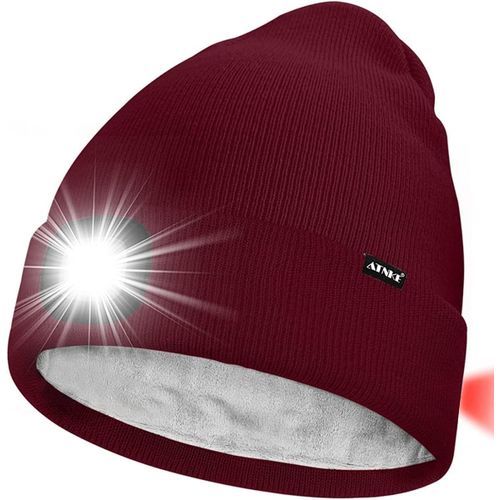Shiba-Unisexe 8 Led Bonnet Lampe Frontale,Usb Rechargeable Rouge Feu Arrière Clignotant Chapeau De Course Lumière Chaud Polaire Do[4