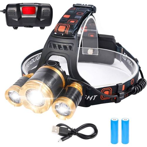 Shiba-Lampe Frontale Led, 4 Modes 6000k 1500 Lumen Eclairage Puissante Ultra Usb Lampe Frontale Rechargeable, Pour Pêche, Camping,[7