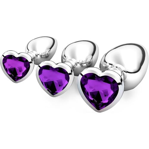 Shiba-3 Pièces Plug Anale,Jouets Sexuels Anaux De Luxe En Forme De Coeur,Sex Toys Butt Plug Pour Homme Femme,Plug Anale Debutant G[2