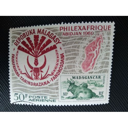 Timbre Madagascar Y T Pa 109 Exposition Philatélique « Philexafrique » À Abidjan 1969 (030509 )