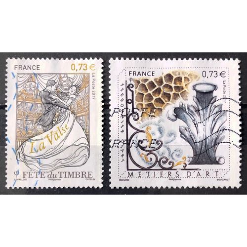 Fête Du Timbre 2017 - Valse 0,73€ (Très Joli N° 5130) + Métiers D'Art - Ferronnier D'Art 0,73€ (Joli N° 5135) Obl - France Année 2017 - Brn83 - N33391