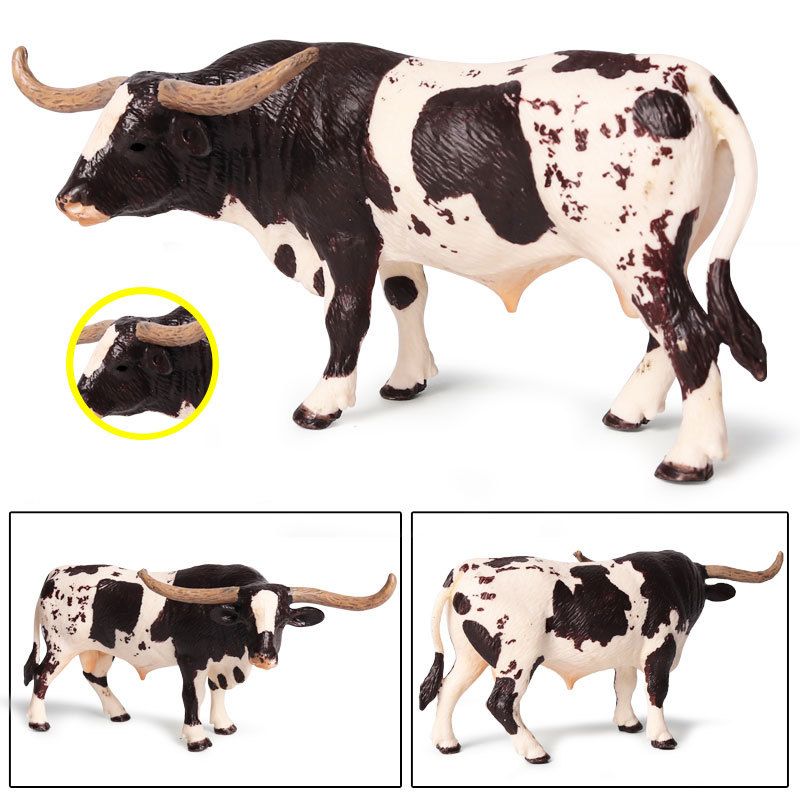 Plastique Longhorn Bull Bovins Animaux Figurines D'action St... - 3